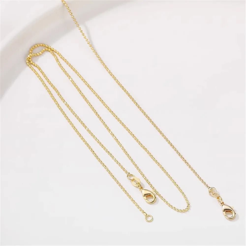 

14K Gold Plated Flower Bead Chain Handcrafted DIY Production Bracelet Necklace Extension Chain Jewelry Material Accessories L034