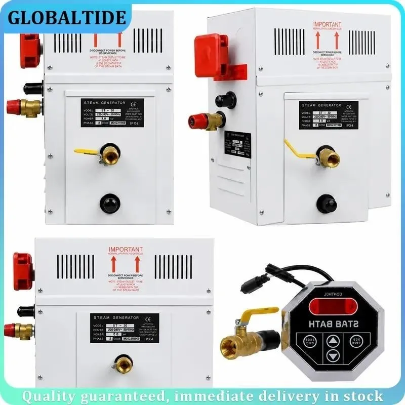 3KW 4.5KW Steam Generator Sauna Bath Machine SPA Fumigation Unit with Digital Controller for Home Indoor Wet Steam Room