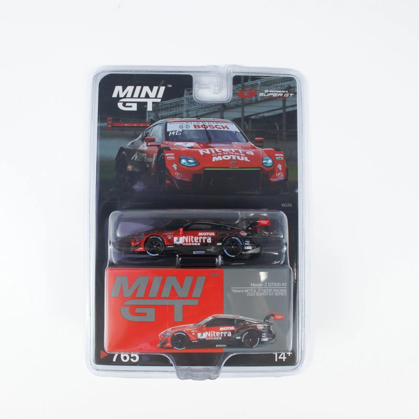 

TSM miniGt 1/64 #765-BL Nissan Z GT 500 #3 super GT Red Blister Packaging Die-cast Alloy Car Model Collection