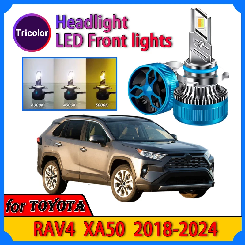 

LED Headlight for Toyota RAV4 XA50 2018-2024 Plug and Play Modified lamp Strong white light Three-color adjustment Auto Parts