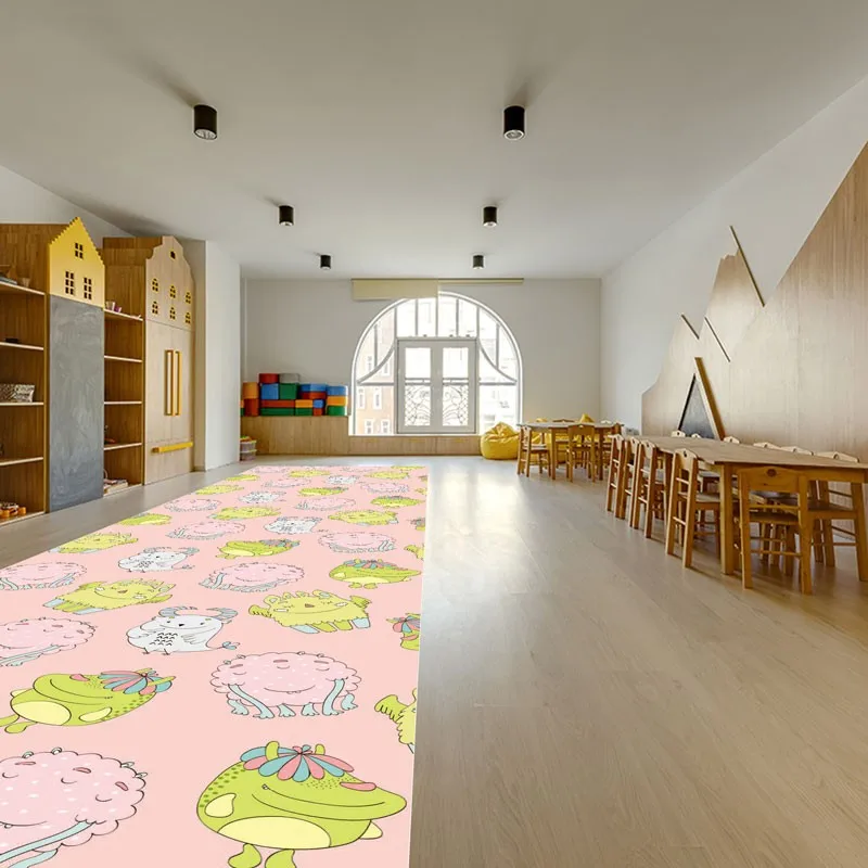 

Reese Nursery Kindergarten Crawl Lobby Carpets Lint-free Rug Hallway Cute Anime Decor Corridor Aisle Runner Anti Slip Customable