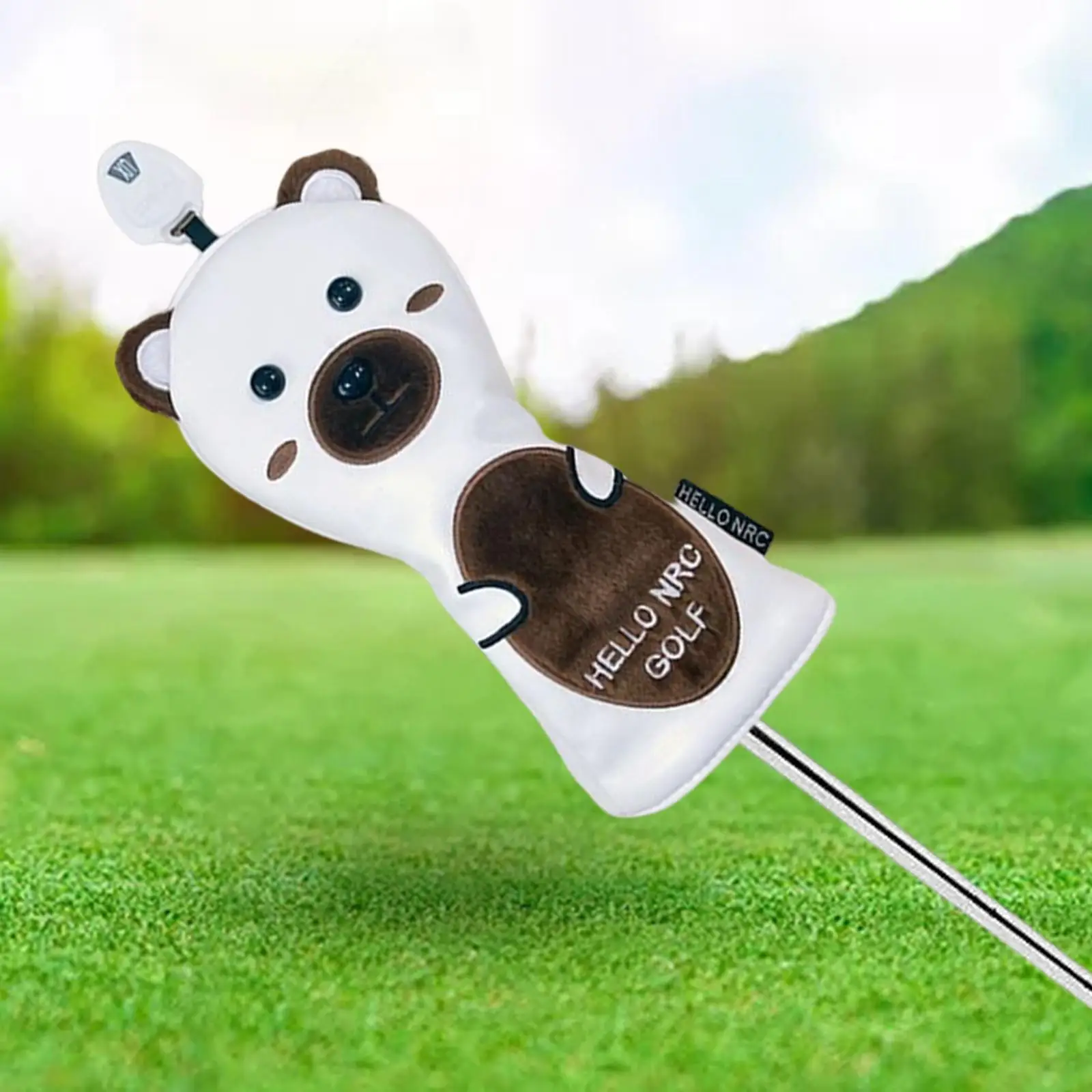 Golf Head Cover PU Leather Cute Bear Driver Hybrid Fairway Cover