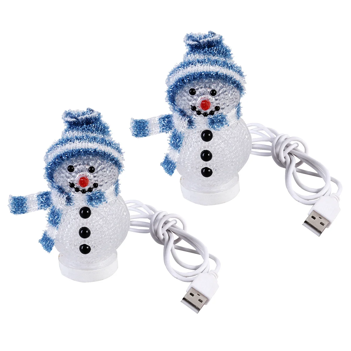 

2pcs Led Glowing Snowman Night Light Desktop Lamp For Bedroom Christmas Decor Home Office Table Light Decorative Lamp