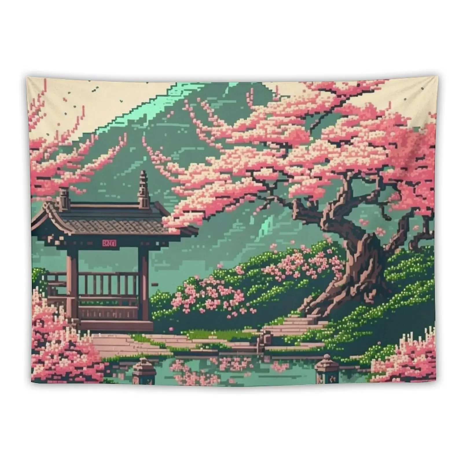 

Japanese Landscape Cherry Blossom Tapestry Room Decorations Aesthetic Aesthetics For Room Things To The Room Tapestry