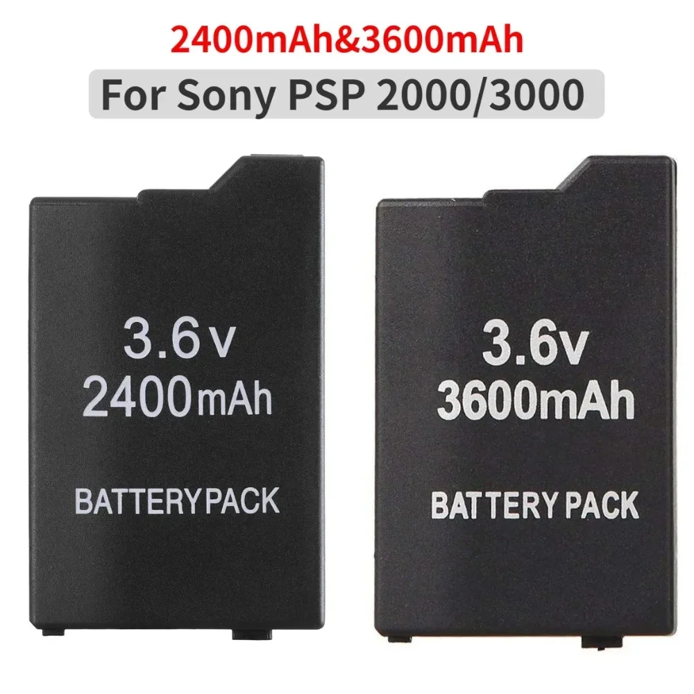 2025 Reemplazo de batería de iones de litio de alta calidad con capacidad real 2400 mAh 3600 mAh 3,6 V para Sony PSP 2000/3000 PSP-S110