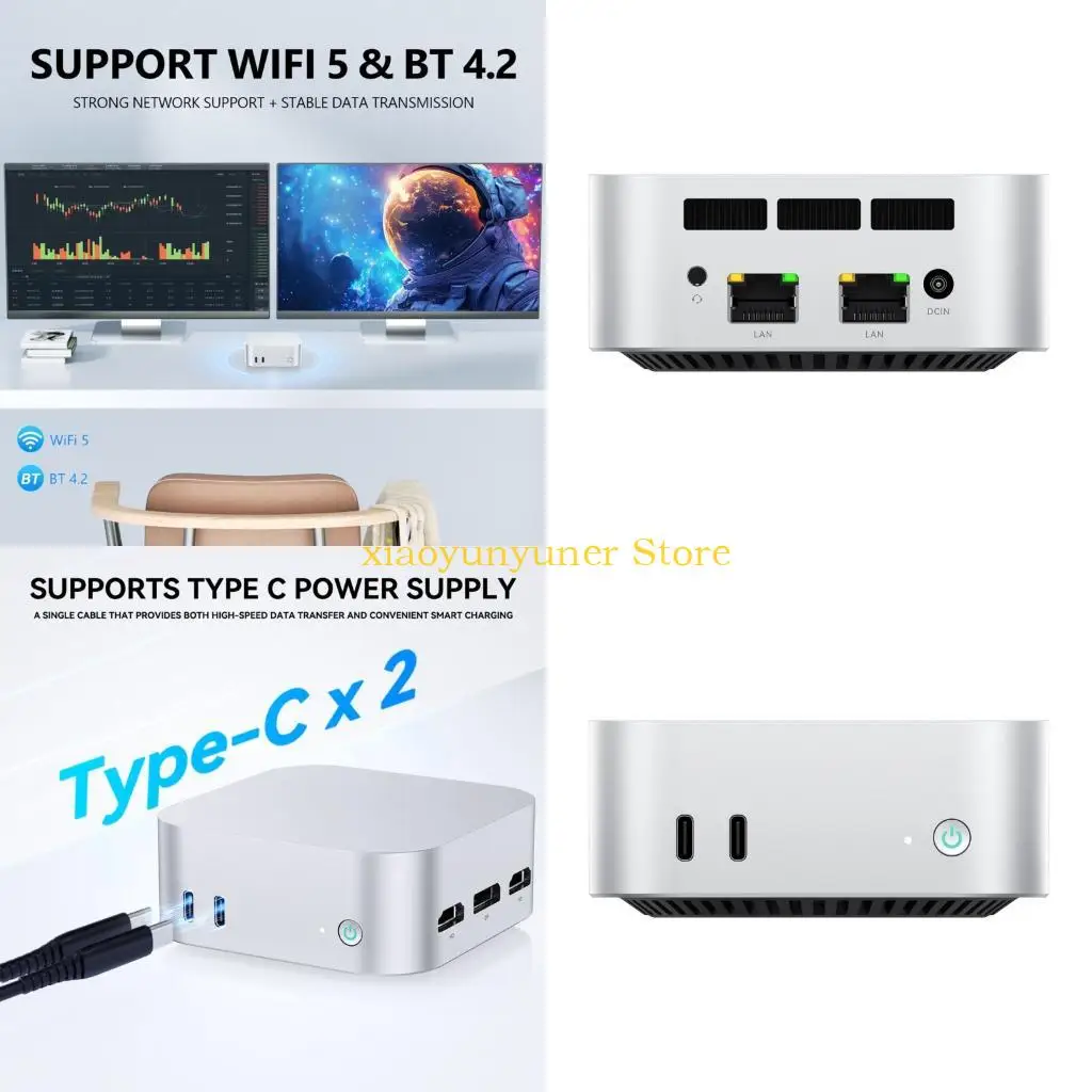 P9JB العروض العالية Mini Computer N150 12GB DDR4 256GB مساحة التخزين لتوفير Gigabit Ethernet HDTV DP Connectivitys