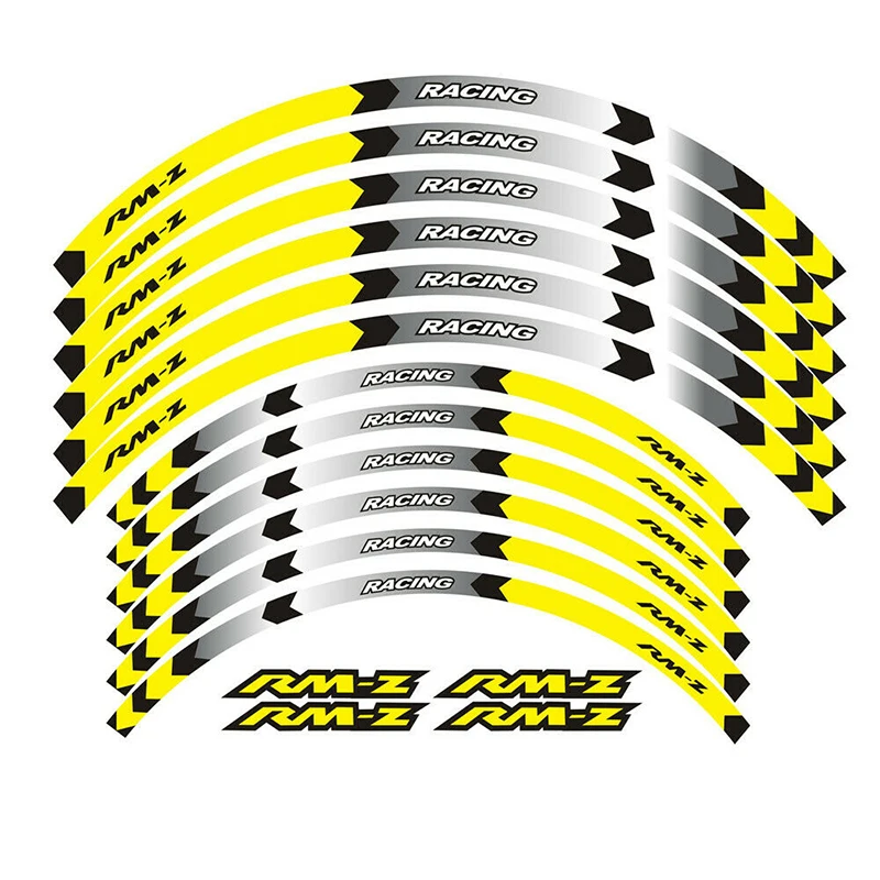 Para suzuki rmz250 rmz450 rmz 250 450 rm z250 z450 z acessórios da motocicleta adesivos aro decalques cubo da roda fita reflexiva listra