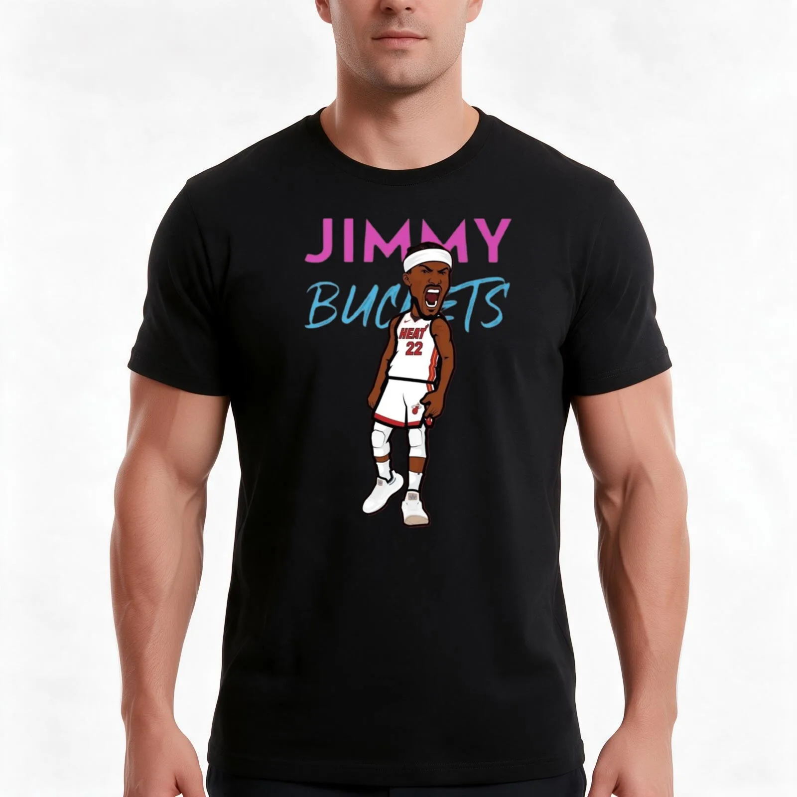 Jimmy Buckets T-Shirt, Summer Casual Cotton Tee, Oversized Streetwear Tops, Vintage Graphic Print, Loose Fit Short Sleeve