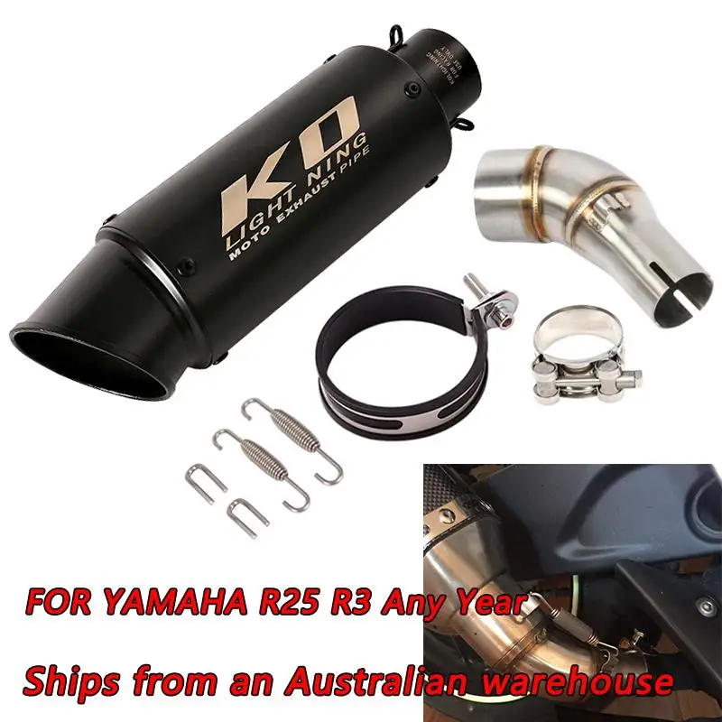 51MM FOR YAMAHA R25 R3 Any Year Motorcycle Exhaust Pipe Escape Muffler Mid Link Pipe Connect Tuber With DB Killer Slip On