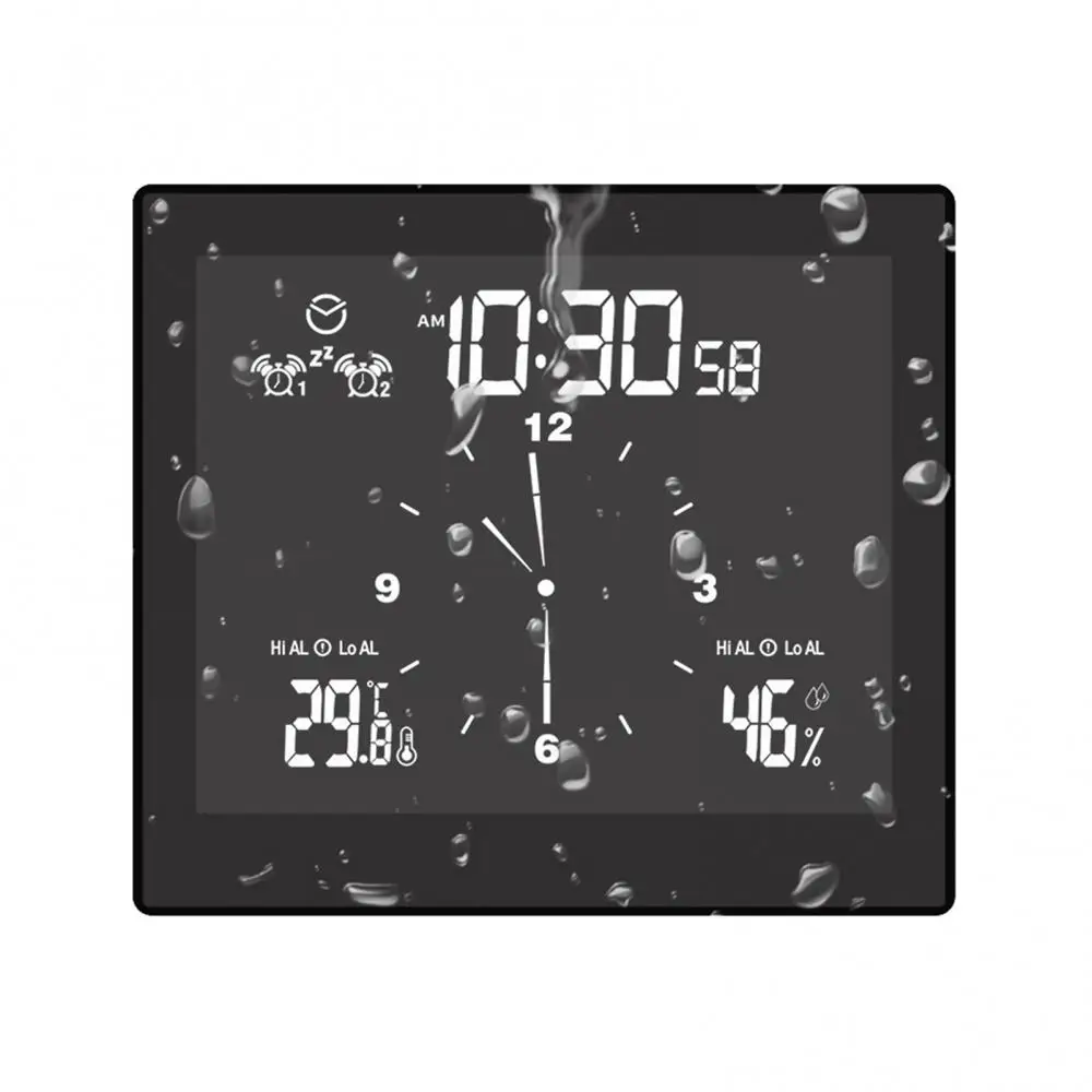 Waterproof Suction Cup Stand Countdown Temperature Humidity Bath Digital Clock часы настенные цифровые horloge часы электронные