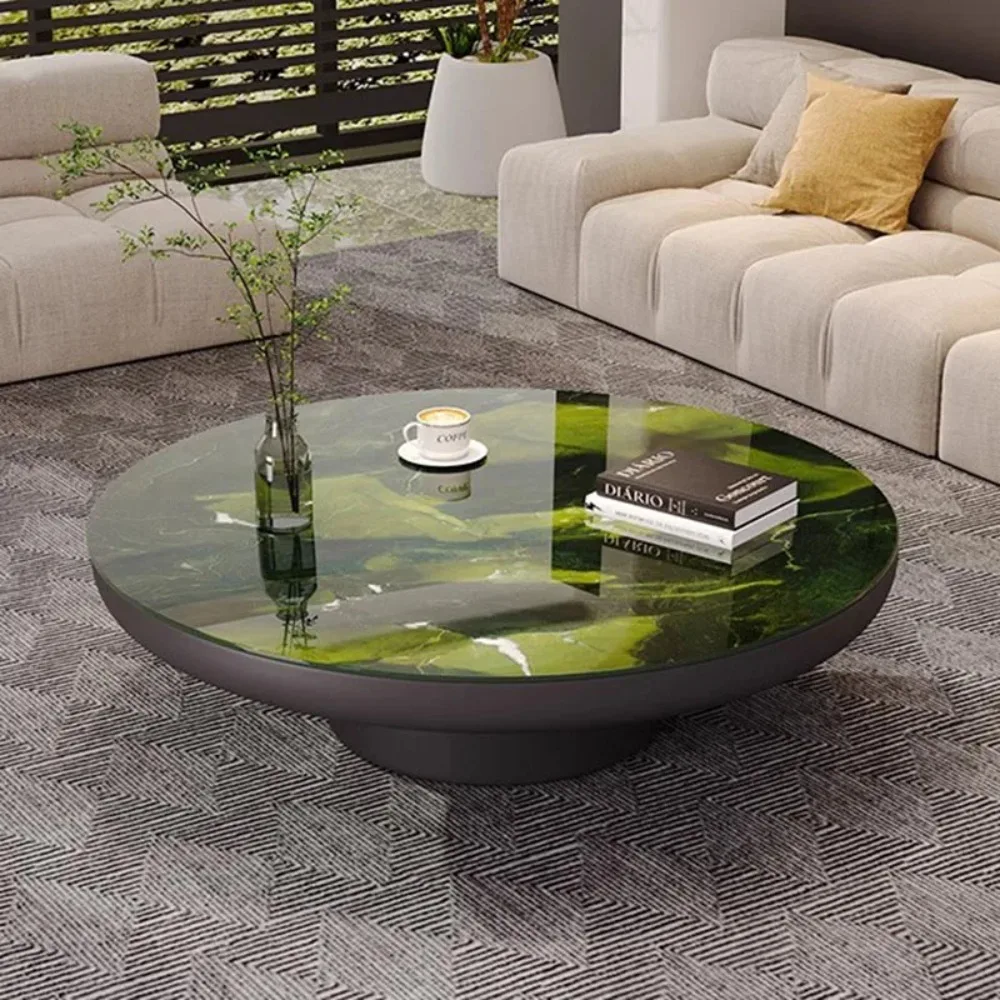 Light Luxury Modern Coffee Table Round Corner Entryway Large Nordic Side Table Low Mesa Table Basse Pour Salon Home Furniture