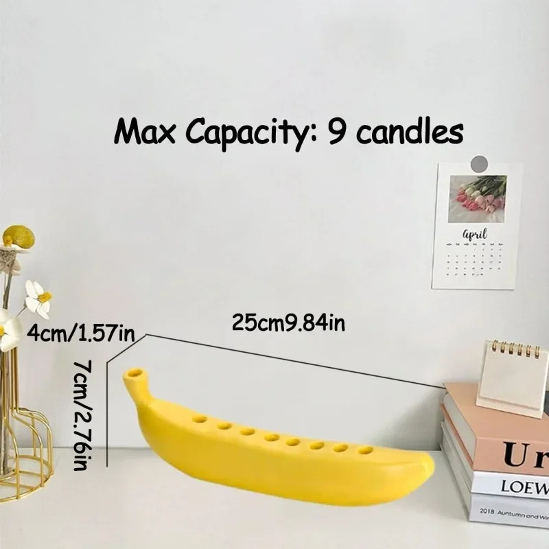 Причудливый банан, менора, канделябр из смолы, декор для Хануки, 9, подсвечник, еврейская праздничная традиция, забавный художественный коллекционер Иудаики