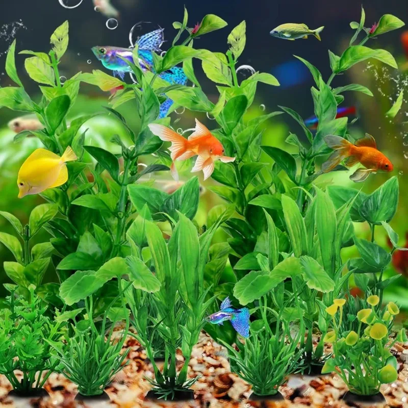 

10pcs Wholesale Simulation of Aquatic Plants Plastic Plant Green Fish Tank Decorations Aquarium Decor Plastic Plants