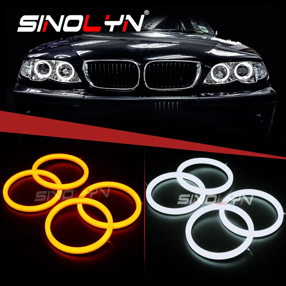 

Sinolyn LED Angel Eyes For BMW E46 Coupe Convertible 325ci 330ci Xenon Headlights Turn Signal Lights DRL Rings Car Accessories