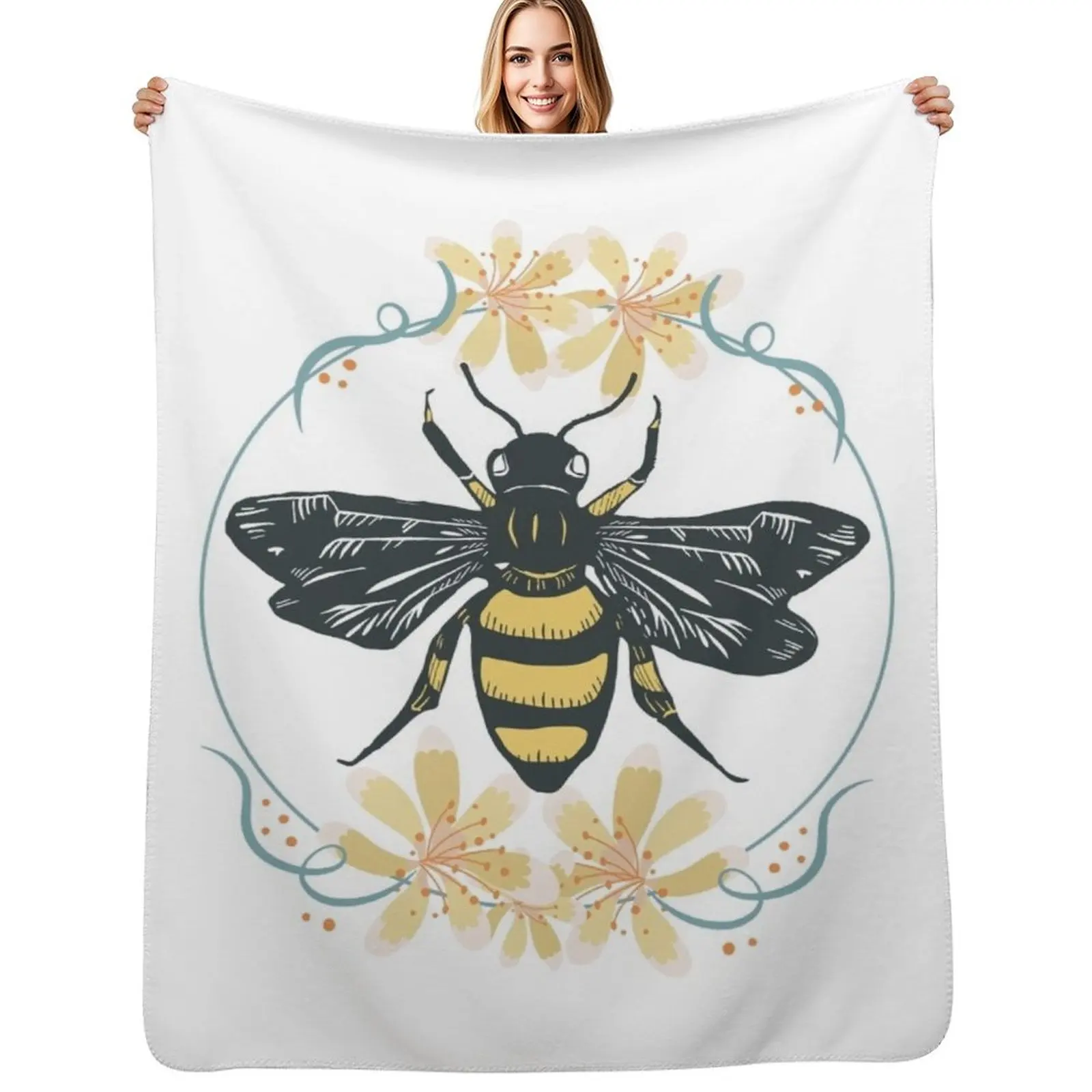 

vintage Manchester worker bee - flower manchester bee Throw Blanket christmas gifts sofa bed Moving Blankets For Baby Blankets