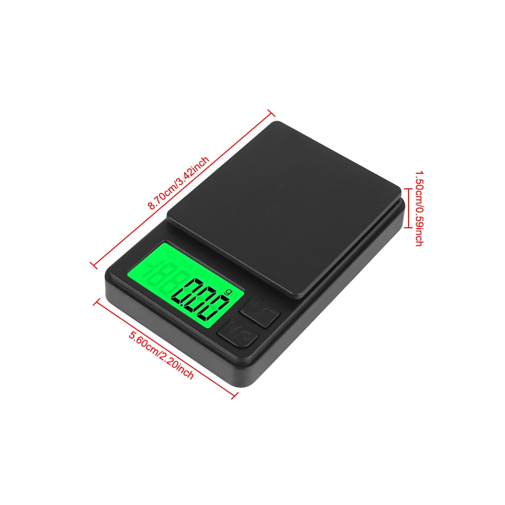 Lcd Backlight Elektronische Weegschaal Draagbare Weegtool Mini Digitale Pocket Weegschaal Hoge Precisie Sieraden Schaal 100G/200G 0.01G