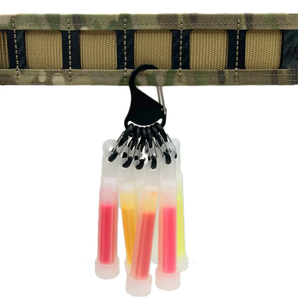 Chem Light-Karabinerhaken aus Aluminiumlegierung für den Außenbereich mit 6 S-Binern, Leuchtstäben, Schlüsselaufbewahrungsschnalle für Camping und Jagd – Detail 7