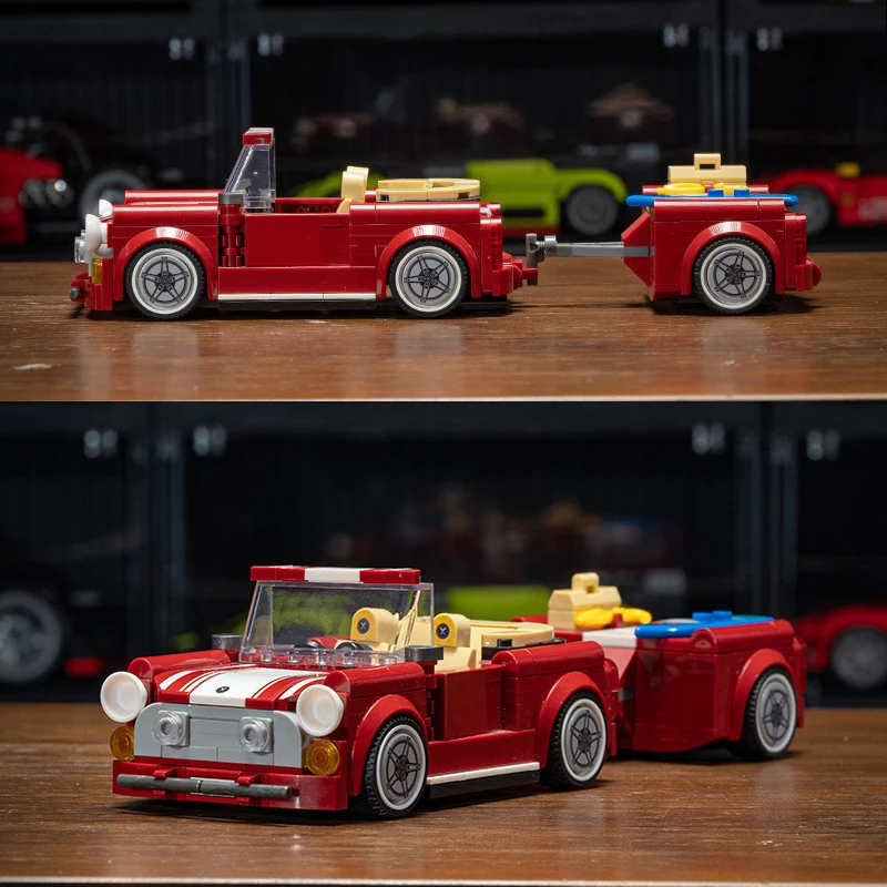 

Vintage Classic Car MOC Building Blocks Set Creative Boys Assembled Convertible Ornament Model Toys Bricks DIY Christmas Gifts