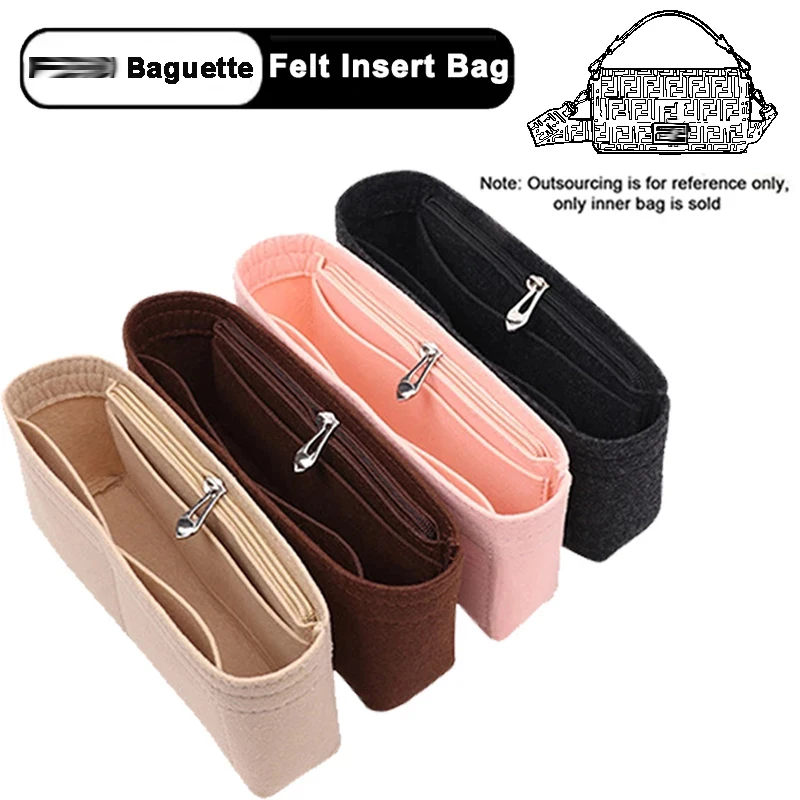 Felt Cloth Insert Bag Organizer Fits Women\'s Baguette Bag Makeup Tote Handbag Organizers Travel Inner Purse Cosmetic Bags