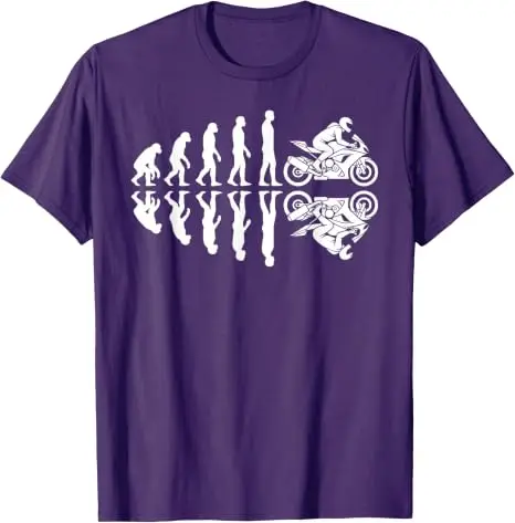 Lustiges T-Shirt mit Motiv „Menschliche Evolution zum Motorradfahrer“, Y2k-Motorrad-Evolution-Design, lustiges Motorrad-T-Shirt für Herren – Detail 12
