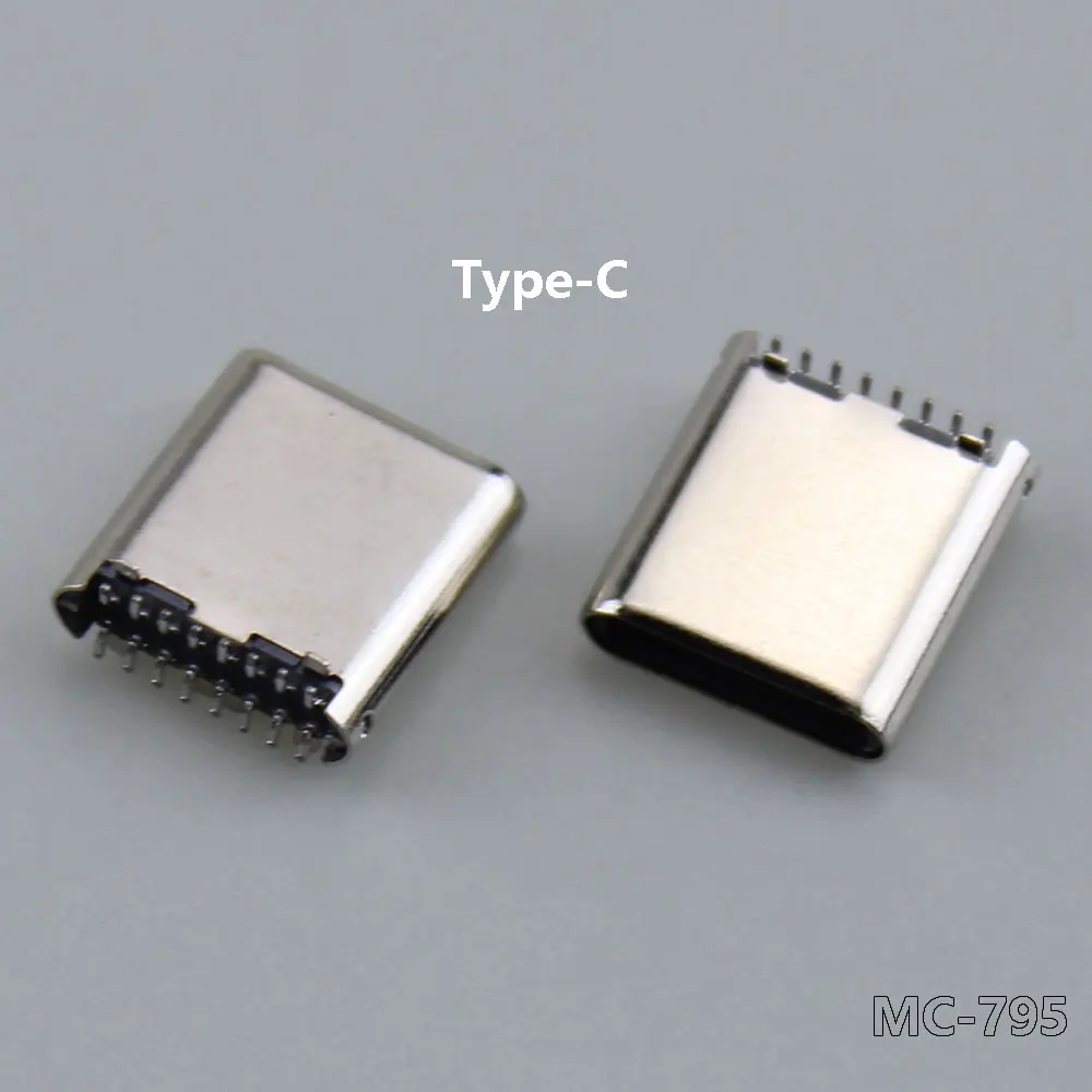 1-10pcs Micro USB 3.1 Type-C 16 Pin 16P Vertical Patch SMD USB C Data Tansfer Male Plug 180 Degree H8.5mm High Speed Connector