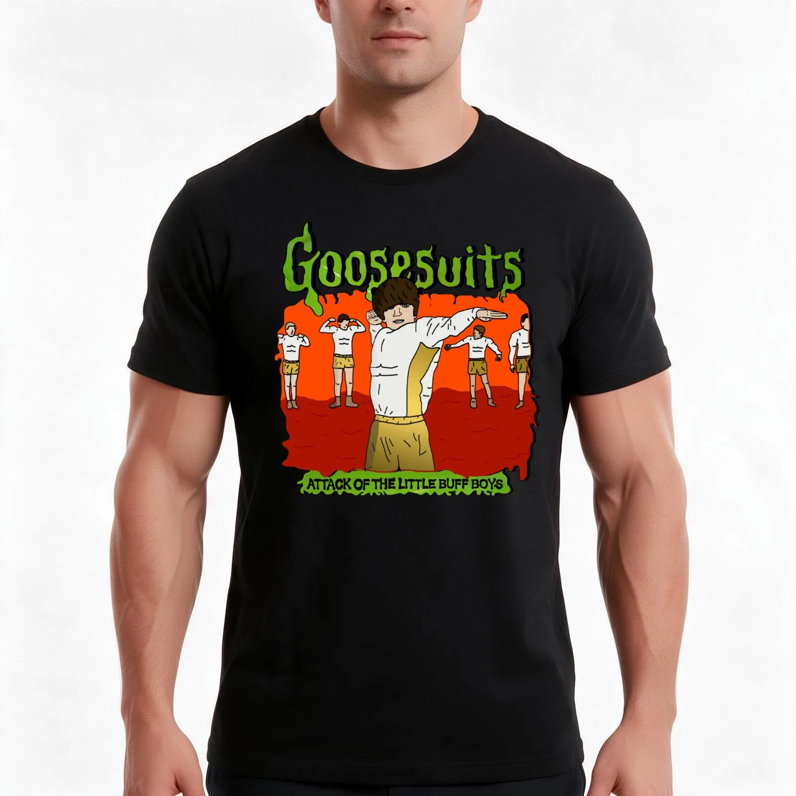 Goosesuits (I Think You Should Leave) T-Shirt, Summer Casual Cotton Tee, Oversized Streetwear Tops, Vintage Graphic Print