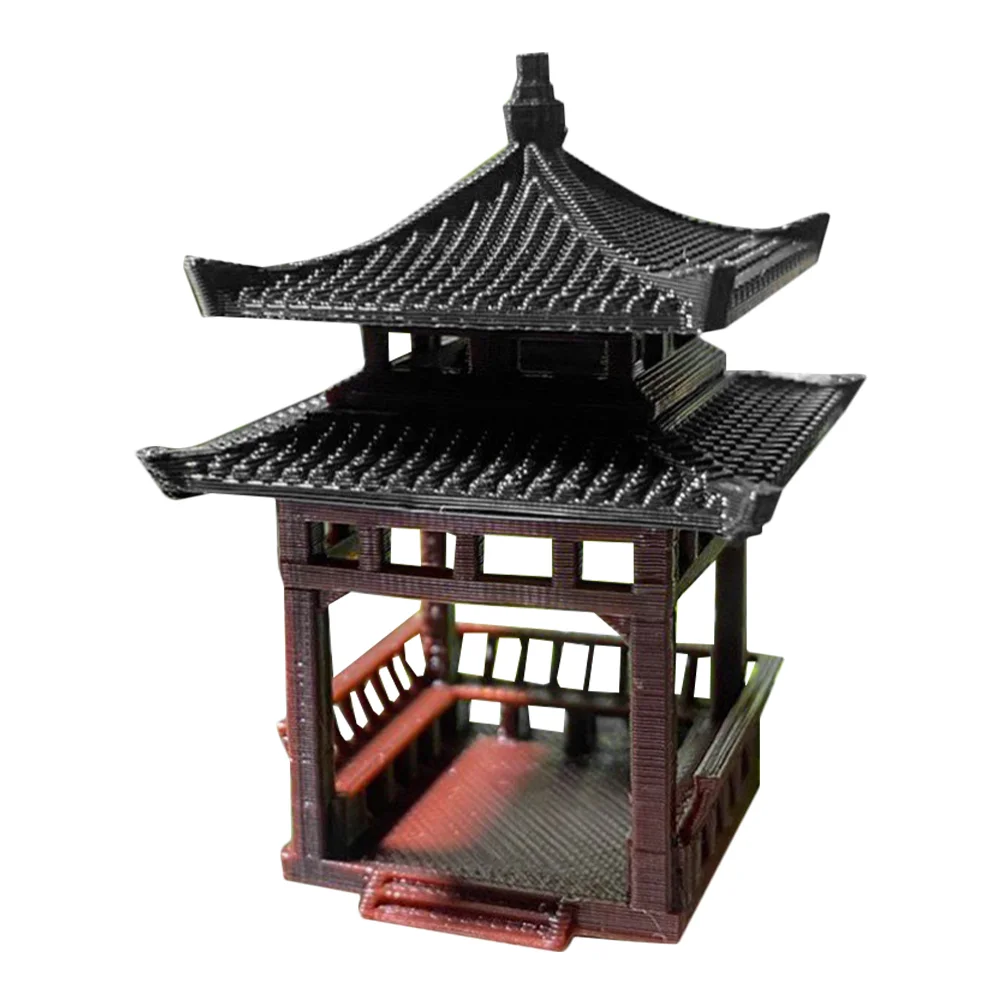 Pavilion Small Ornaments Outdoor Gazebo Decor Fish Tank Desktop Landscape Micro Garden Decorations Statue Plastic Zen