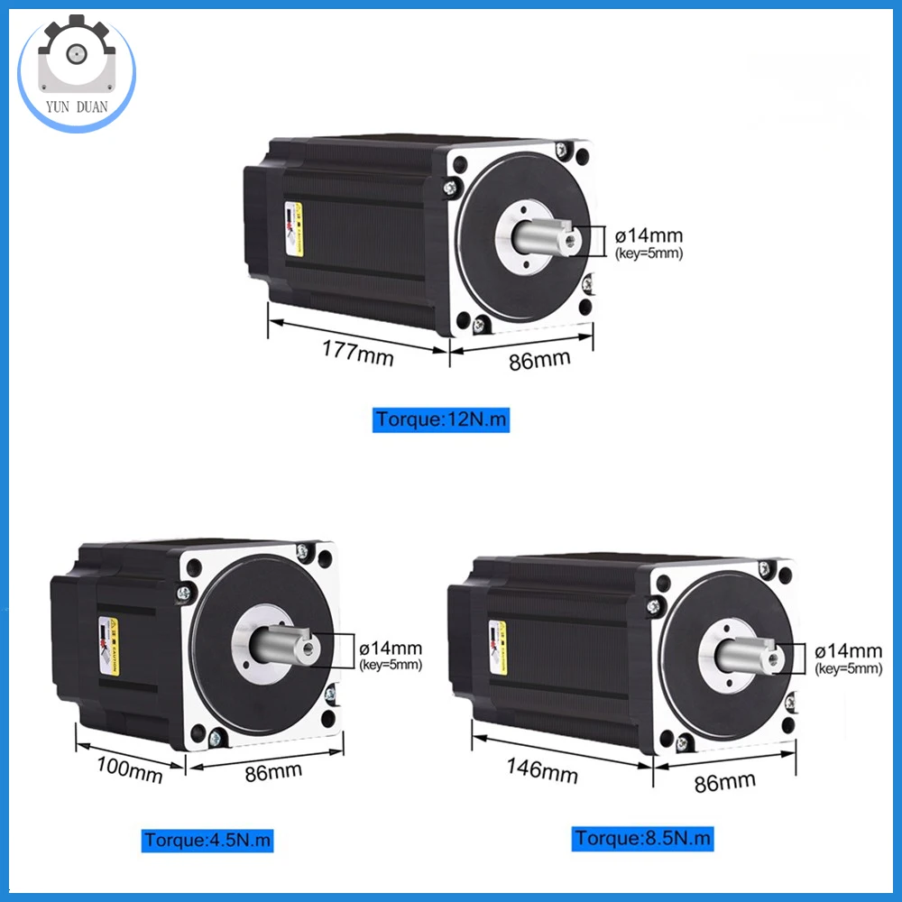 Imagem -03 - Motor de Passo 12nm Nema34 Motor de Passo com Loop Fechado 86 mm Dsp ac dc 60v dc 400w Codificador Hybird Kits Fáceis de Carregar