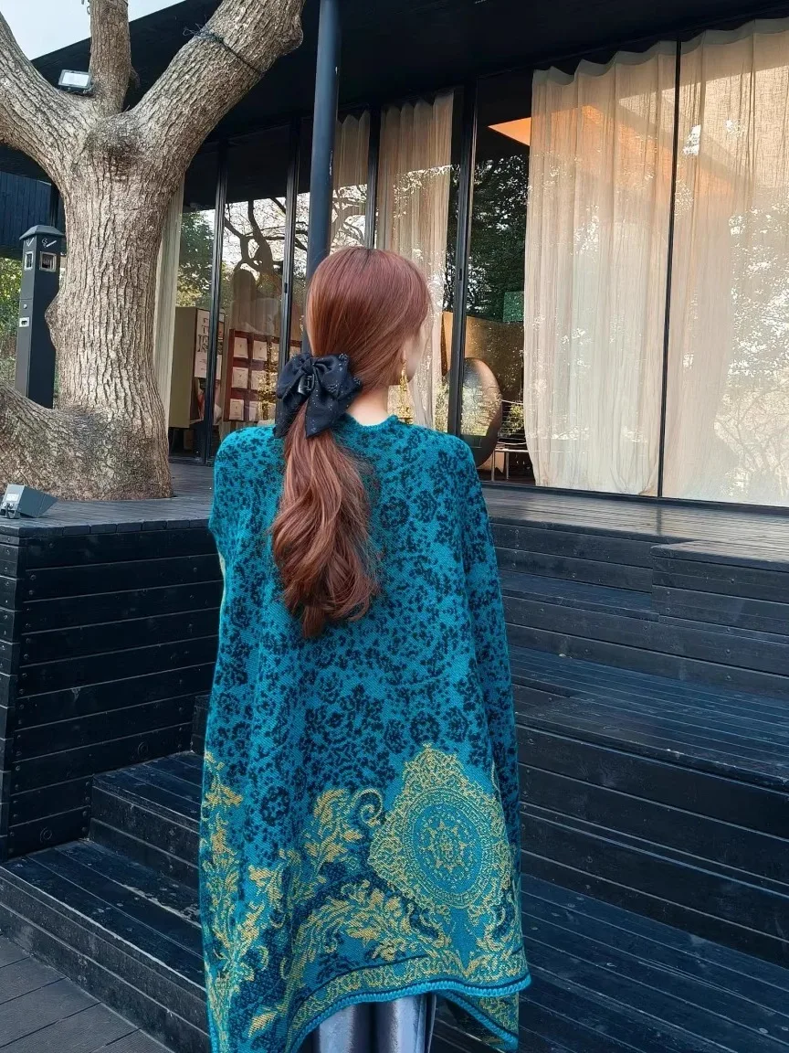 

Ele Peaco Blue шило Женская верхняя одежда в этническом стиле Sle Photoaphy Туристическая одежда из мягкого полиэстера Многофункциональный длинный прямоугольник