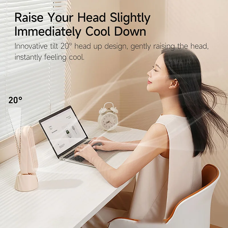 مروحة للطاولة بدون شفرة محمولة من Youpin بسعة 4000 مللي أمبير في الساعة مروحة للمنضدة قابلة لإعادة الشحن مع منفذ USB صامتة قابلة للطي مروحة صيفية خارجية