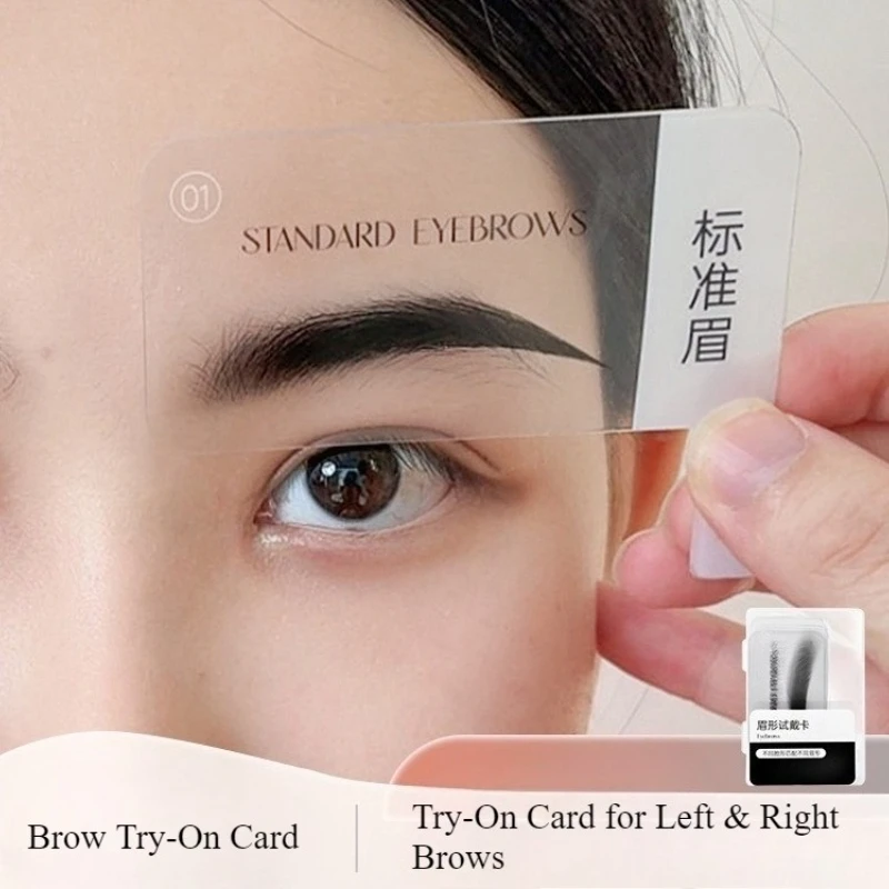 Tarjeta de prueba con forma de cejas de 6 pares: 12 estilos populares para una selección rápida de clientes, tarjeta de plantilla con forma de ceja, simula el efecto de cejas