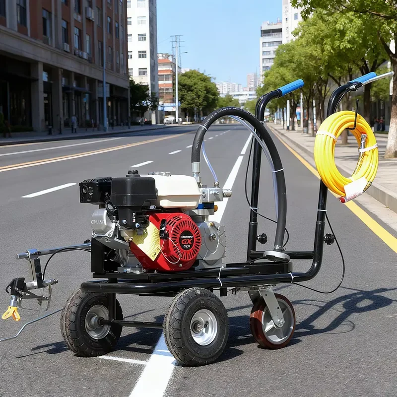 Discounted Price High-Efficiency Engine Hand-Push Cold Spray Road Line Marking Machine with Pump 1 Year Warranty