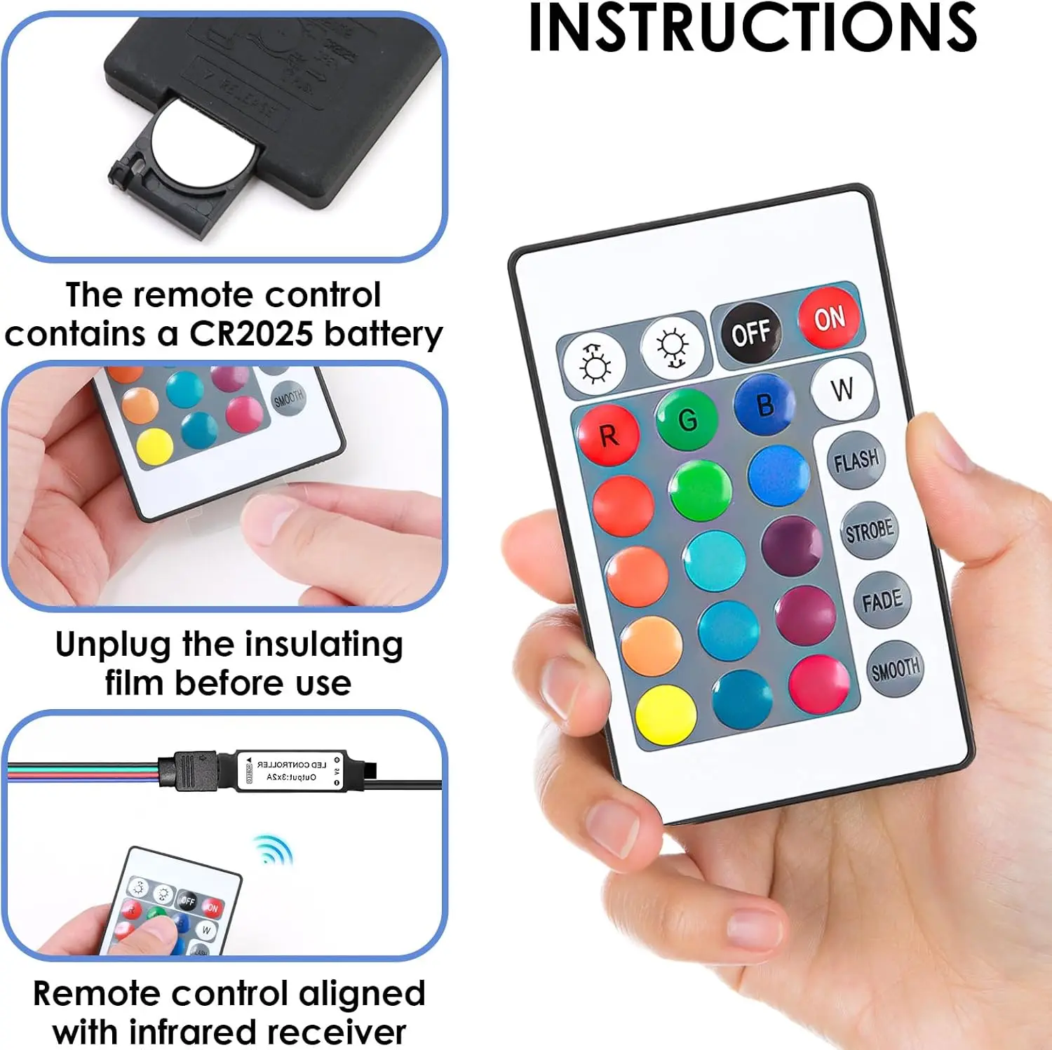 USB 5V mini 24key 4Pin RGB LED Strip Light RF Controller Control Cable Remote Dimmer for 5050 3528 2835 led Strip