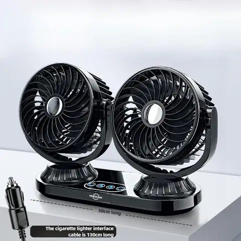 새로운! 360도 ° 회전식 차량용 듀얼 헤드 12V/24V 3단계 바람 USB 환풍기 트럭 에어컨 자동차 냉각 팬 고품질 새로운! 360도 ° 회전식 차량용 듀얼 헤드 12V/24V 3단계 바람 USB 환풍기 트럭 에어컨 자동차 냉각 팬 고품질