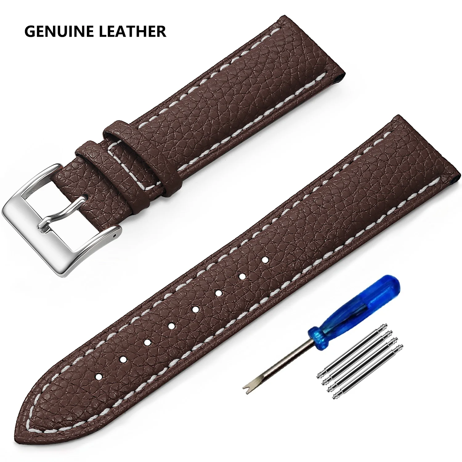 Genuine Leather Watch Band, Multiple Sizes