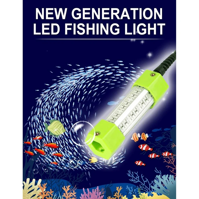 70W DC 12V LED Fishing Light 108 LED Bait Submersible Fishing Light Underwater Crappie Lure Green Night Fishing Finder