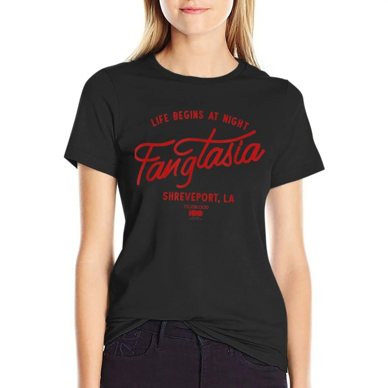 True Blood Fangtasia Club T-Shirt quick drying shirts graphic tees animal print woman t shirt