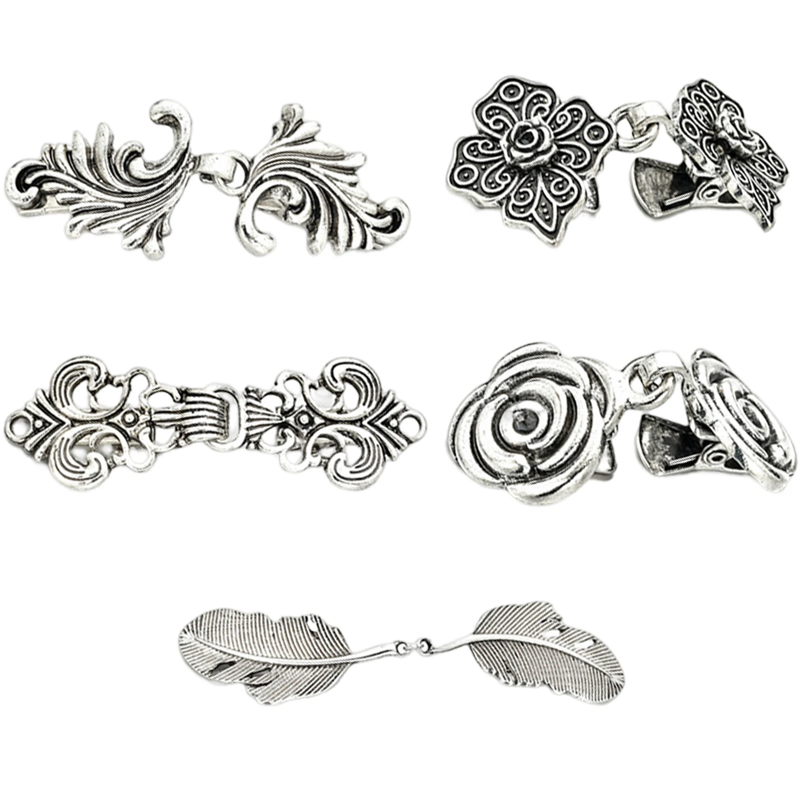 5pcs Cardigan Clips Brooches Vintage Metal Shirt Dress Sweater Scarf Brooches Alloy Shawl Pins Collar Clip For Cardigans Clothes