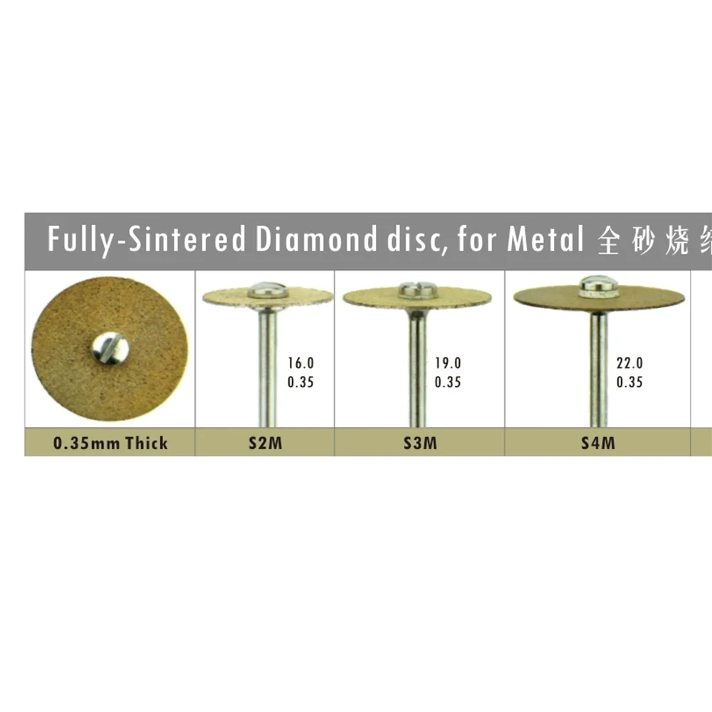 10 sztuk / partia Laboratorium dentystyczne W pełni spiekane diamentowe tarcze oddzielające do kształtowania metalu Rzeźba Polerowanie Spiekany