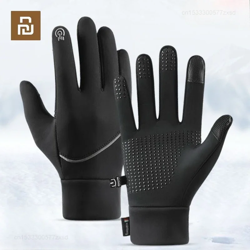 Youpin Winter Warm Gloves for Men Women Wind Waterproof Non-slip Touch Screen Thermal Sports Glove for Running Outdoors Skiing