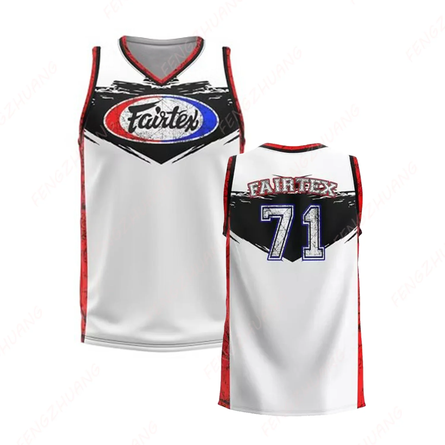 Fairtex JS10 Muay Thai Grunge Shield Jersey Cool Fashion Streetwear Breathable Sports Vest Unisex Casual Comfort Streetwear