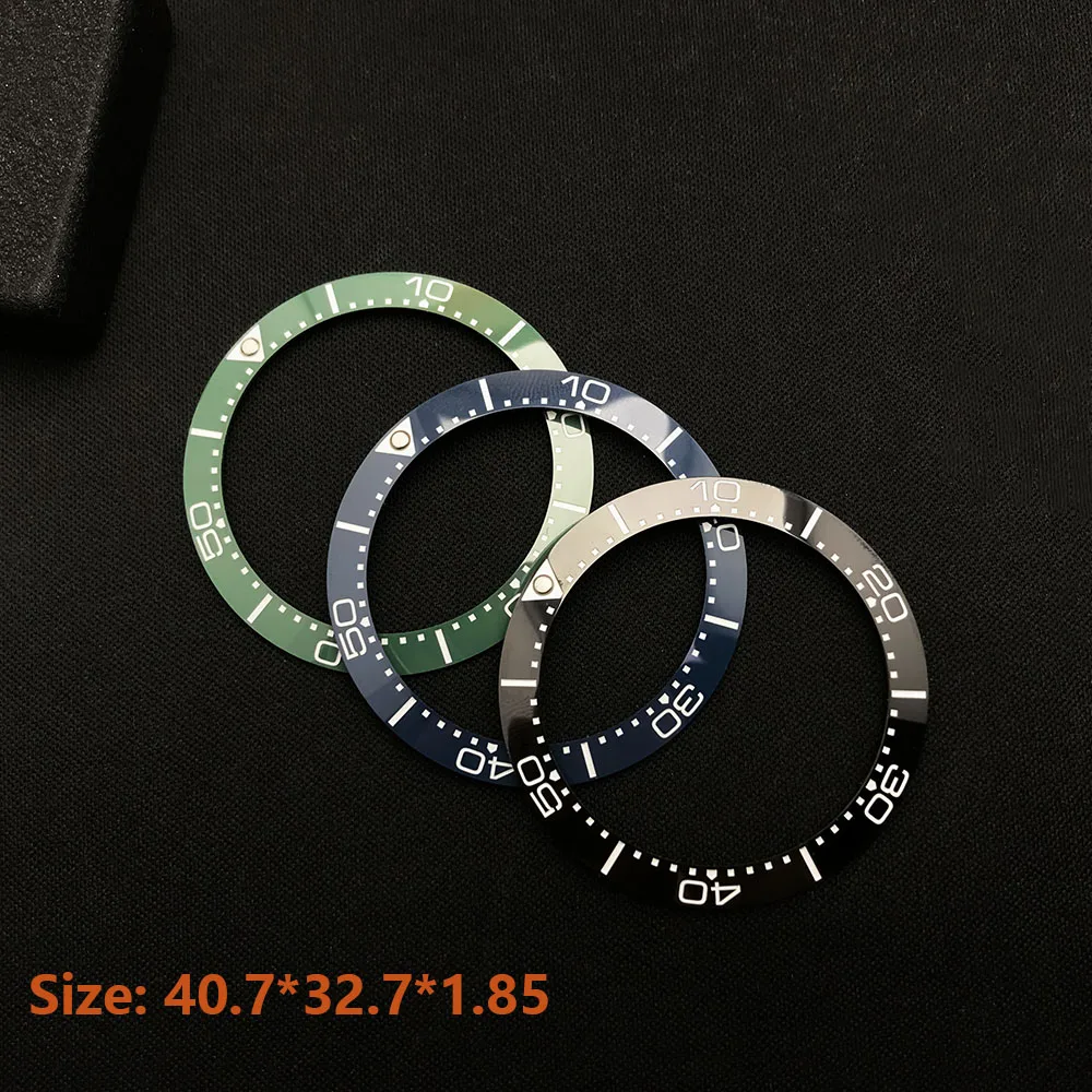 39.3*31.7 or 40.7*32.7mm Sloping Luminous Ceramic Bezel Insert Replacement of watch accessories Ceramic Bezel Insert