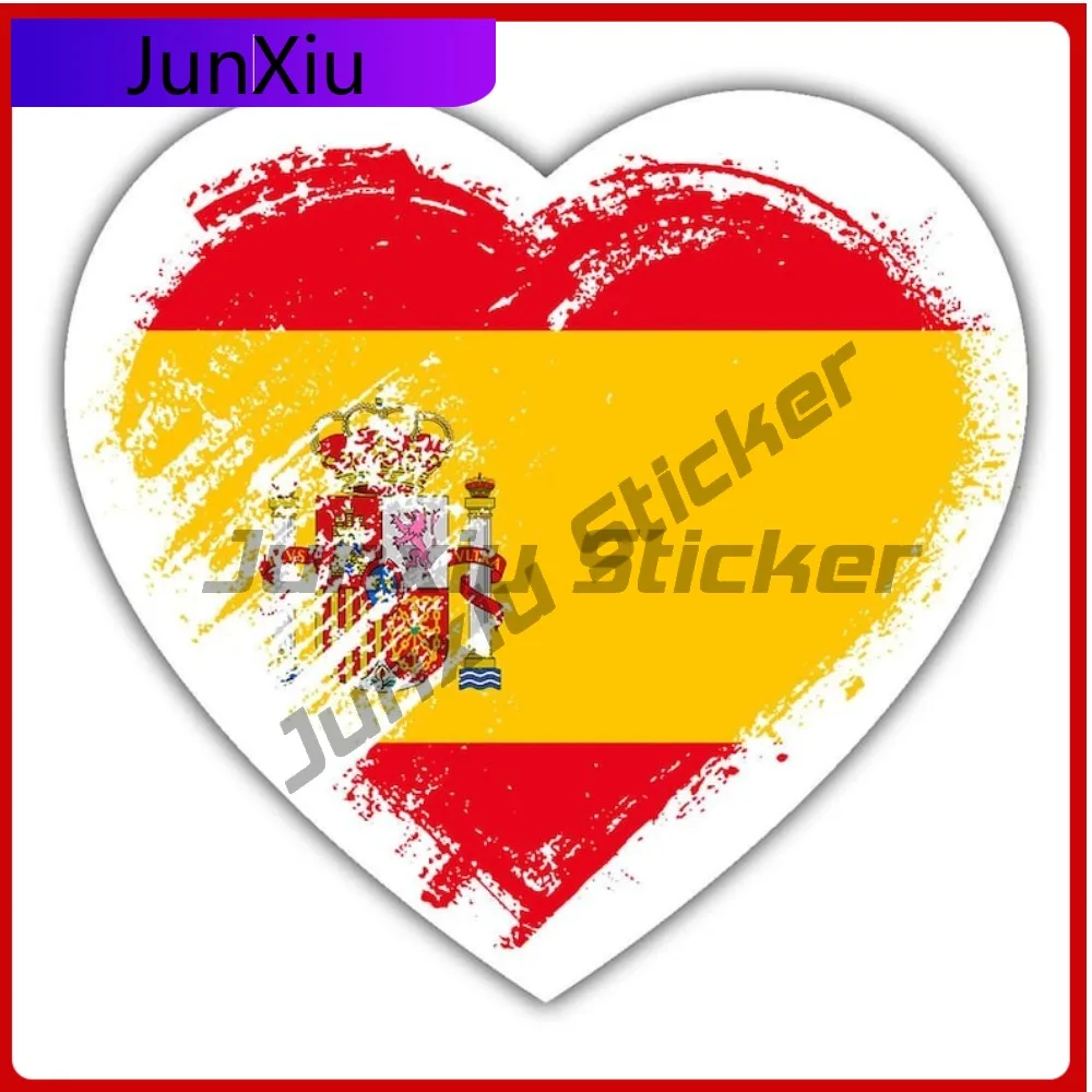 

Spanish Heart Sticker Cool Laptop Waterproof Vinyl Country Symbol Expat Gift Spain Patriotic National Truck Boat Durable