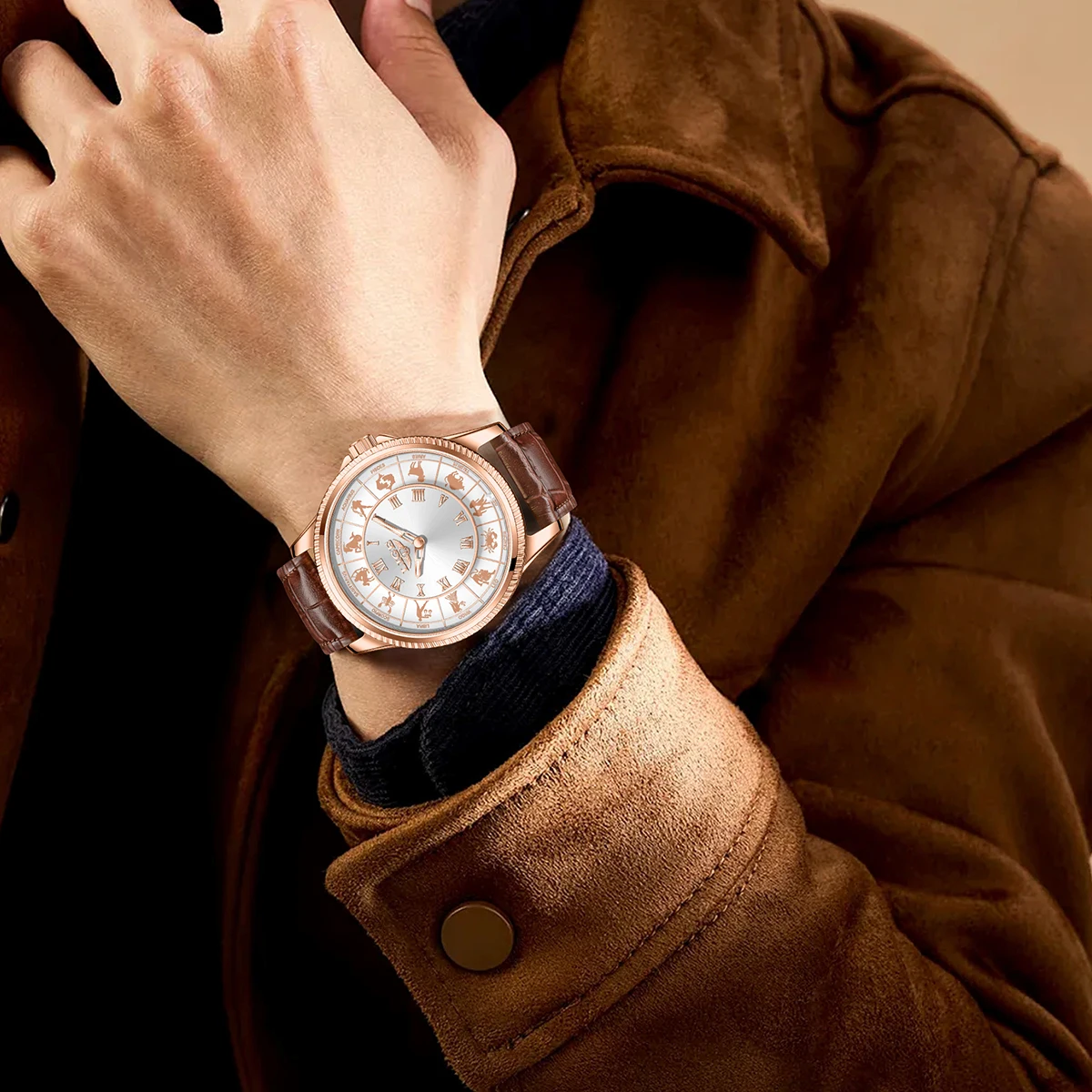 LIGE new men's watch features clock luminous luxury waterproof fashion 12 constellations quartz mens wristwatch reloj hommes+BOX