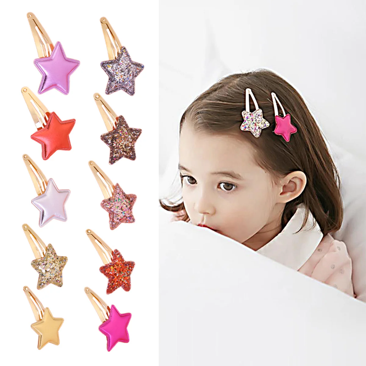 8 Pcs Gold Decor Hair Accessories Clips Gift Bobby Pins Adorable Barrette Child