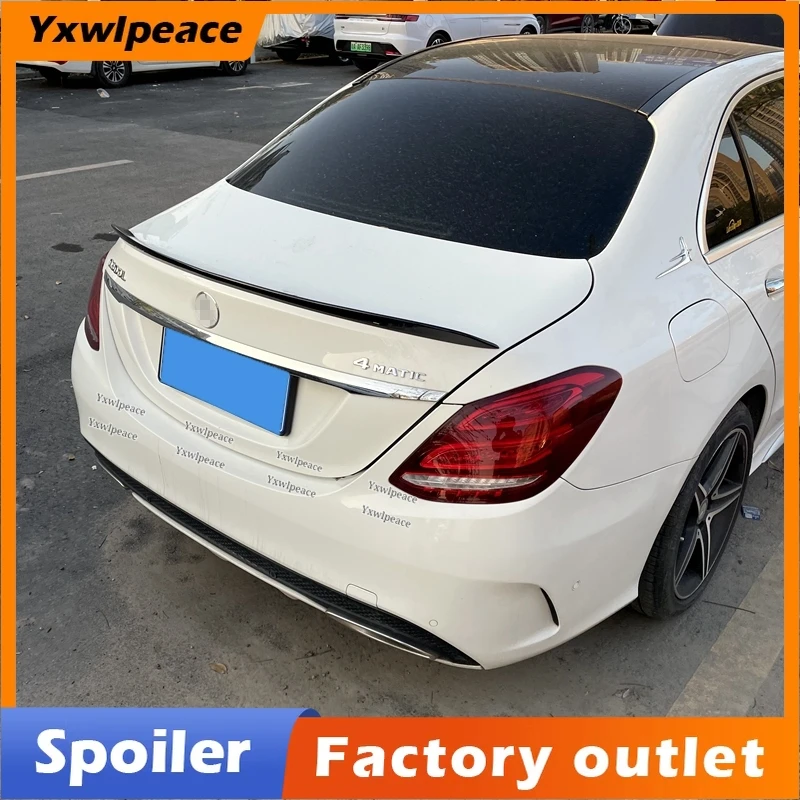 

For Benz C Class Sedan 4-Door W205 C63 AMG C180 C200 C260 C300 Spoiler 2014-2019 ABS Plastic Rear Trunk Lip Spoiler Car Styling