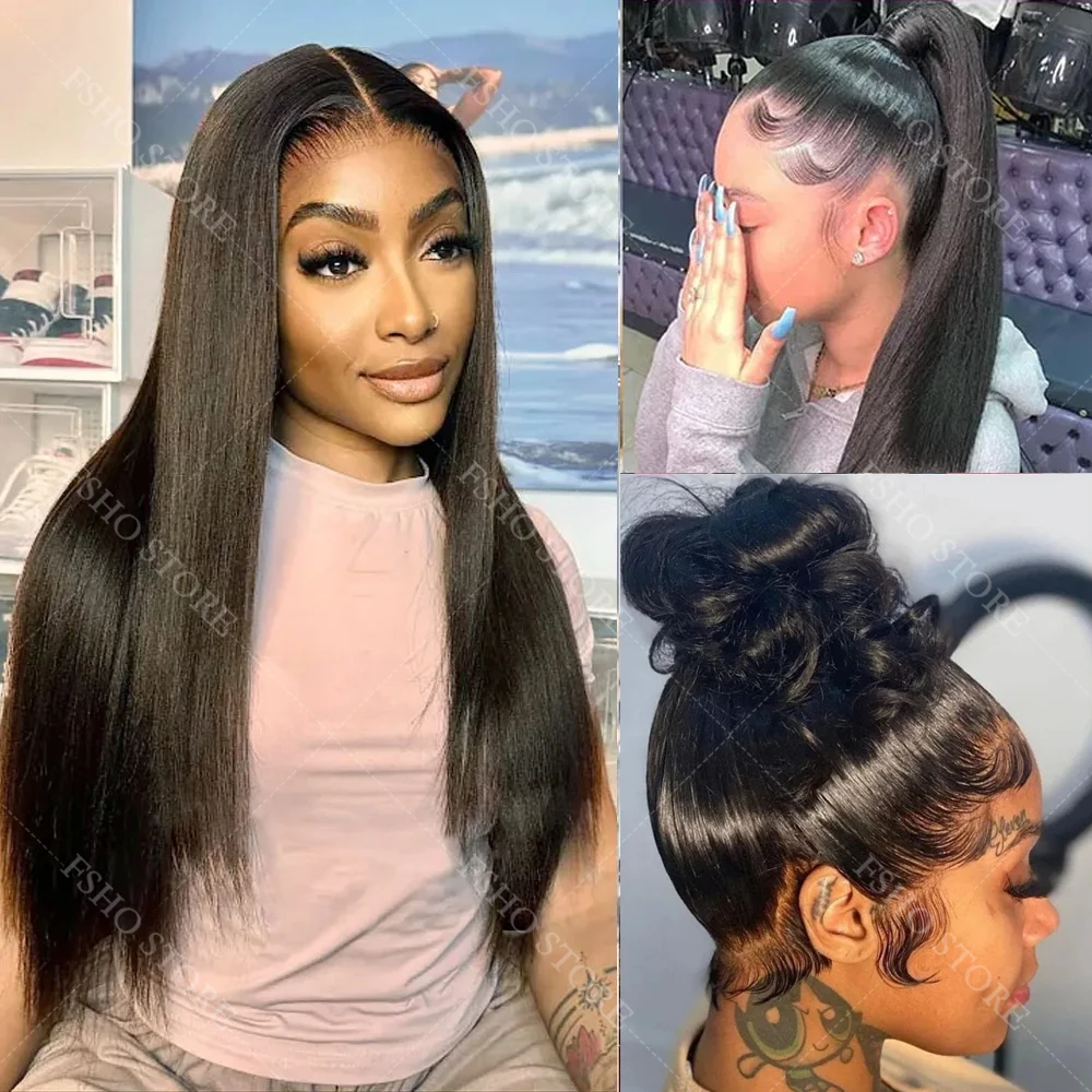 360 HDフルレースインビジブルストラップスナッグフィットウィッグ 30～34インチ レースフロントウィッグ 人毛グルーレスストレートフロントウィッグ