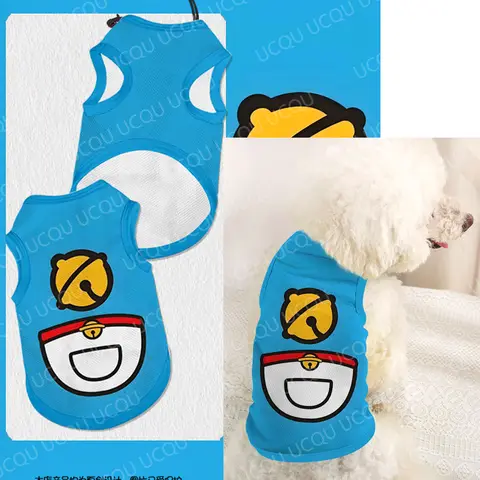 Doraemon Cartoon Pet Vest Cute Dog and Cat Clothes Summer Lightweight Outfit for Small Medium Large Breeds
