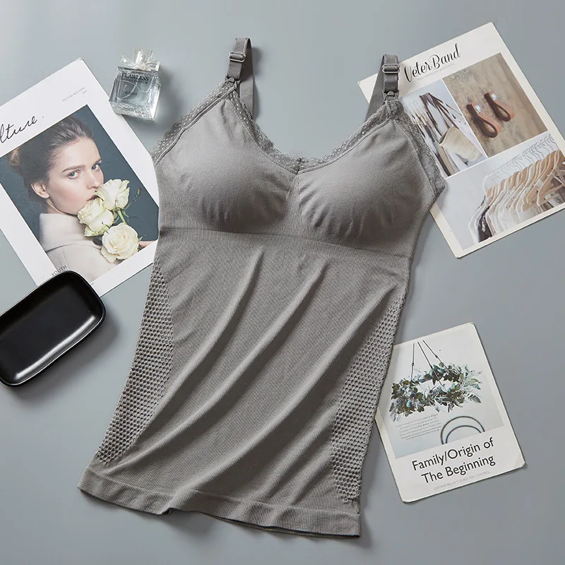 سترة الرضاعة الطبيعية من القطن الخالص بعد الولادة ، لا حاجة لارتداء حمالة صدر ، قمة تغذية حبال ، ملابس داخلية كبيرة أسفل الأم ، الصيف #5