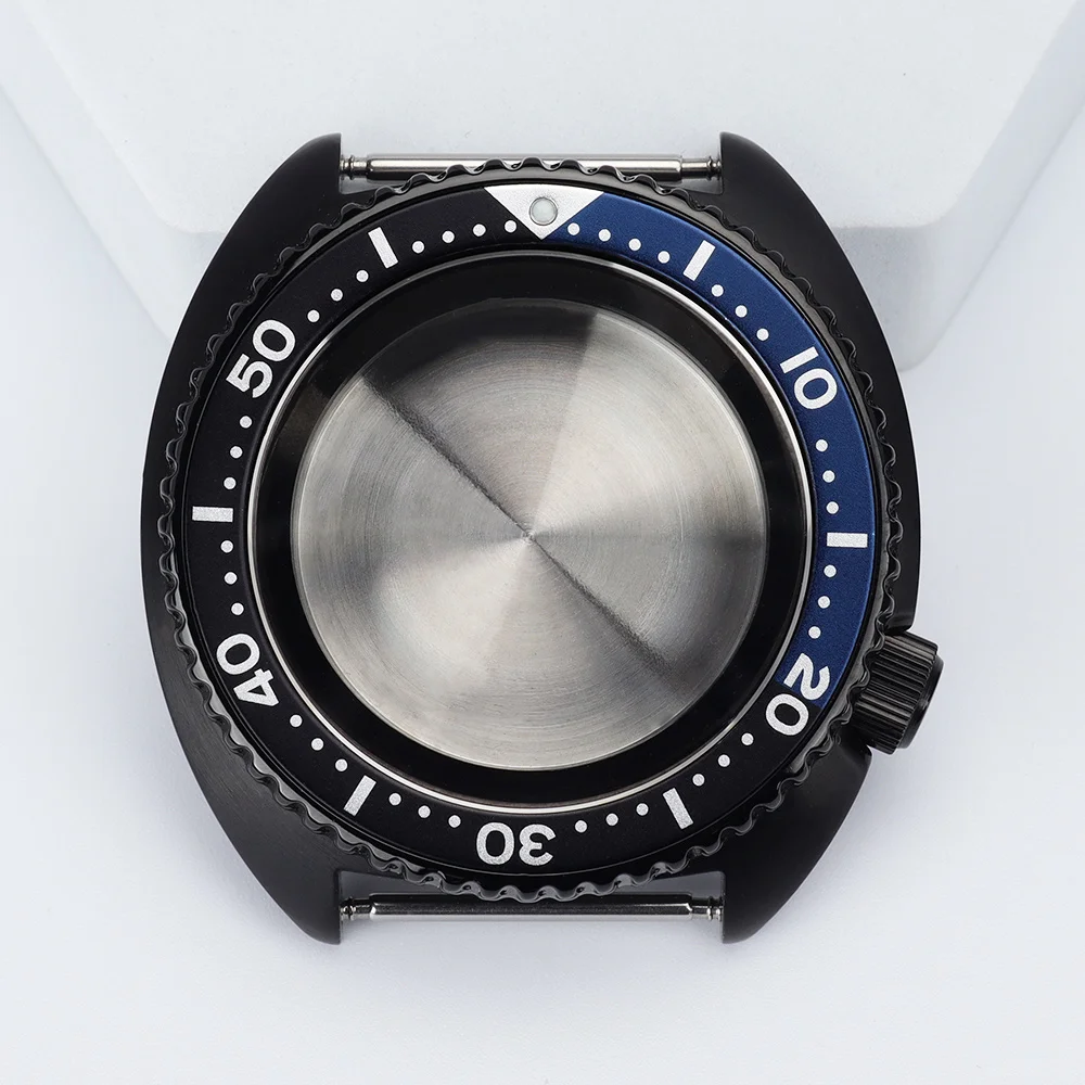 

45mm Black Watch Case NH35 Sapphire Waterproof For Big Abalone Style NH35 NH36 NH38 NH34 4R Movement 28.5mm Dial SRPD SKX Turtle